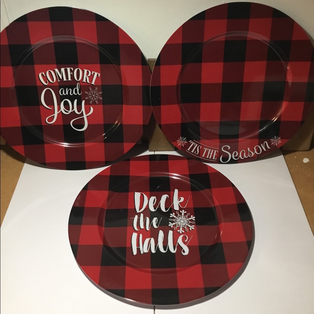 Christmas Buffalo Plaid Charger Plates
